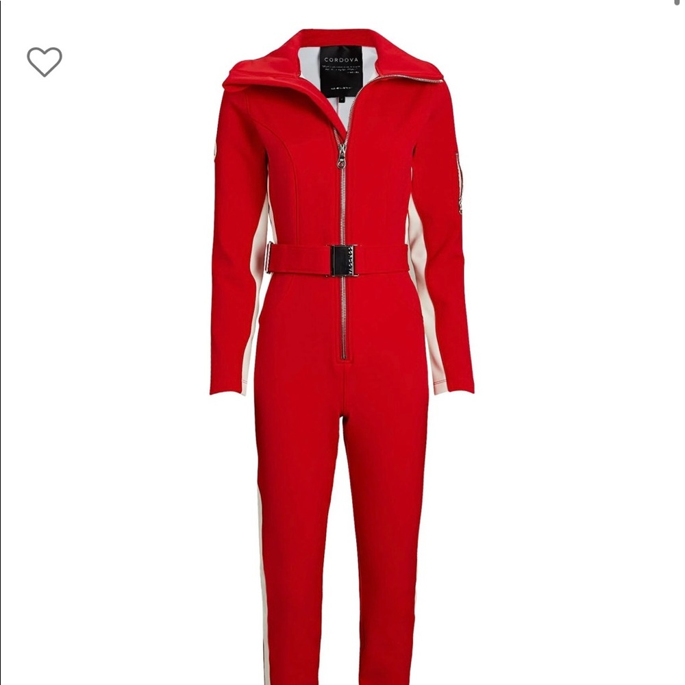 Cordova Signature Ski Suit size M fiery red 80s